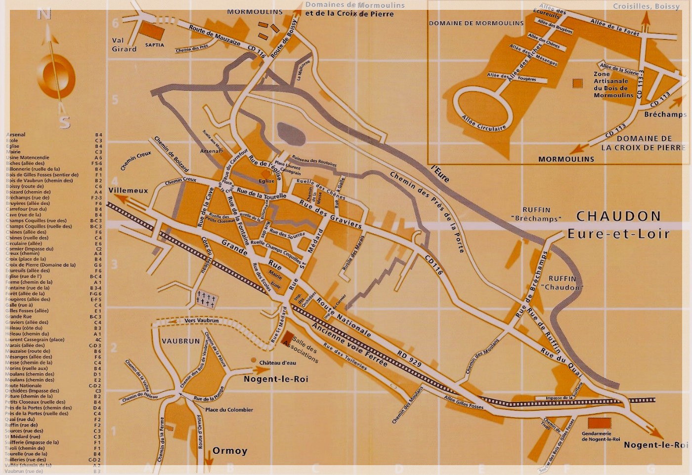 Plan de la commune de Chaudon (2007)
